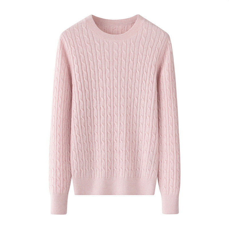 Round Neck Sweater Women's Pure Cashmere Sweater