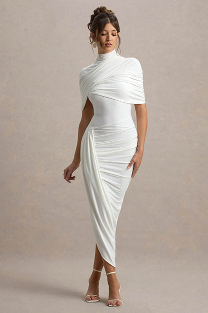Cape Waist Midi Dress