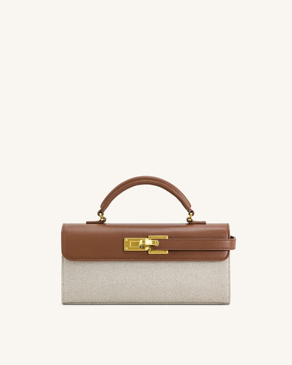 Keyla Top Handbag - Brown Canvas