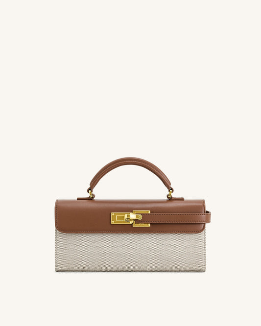 Keyla Top Handbag - Brown Canvas