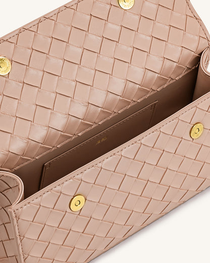 Keyla Weave Texture Top Handle Bag - Pink
