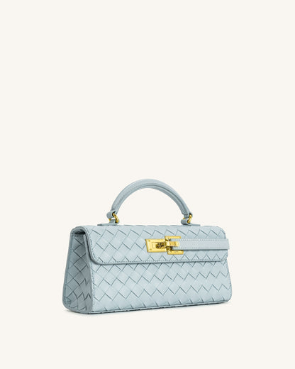 Keyla Weave Texture Top Handle Bag - Blue