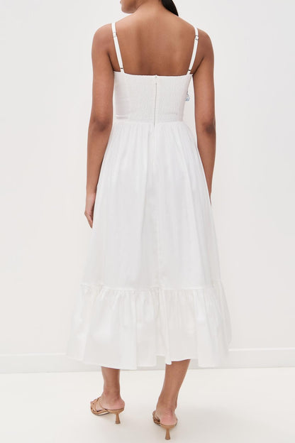 Vestido midi de popelina con mariposas