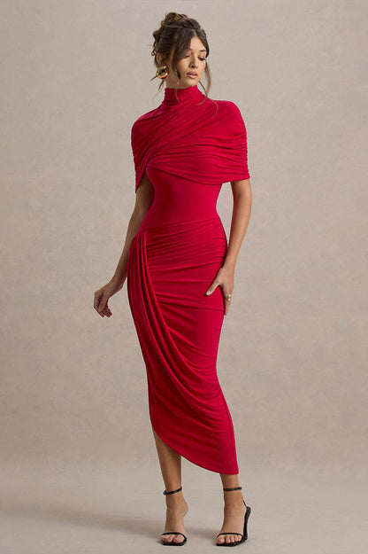 Cape Waist Midi Dress