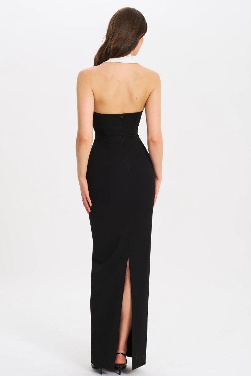 Raelyn Black And White Business Casual Maxi Dress