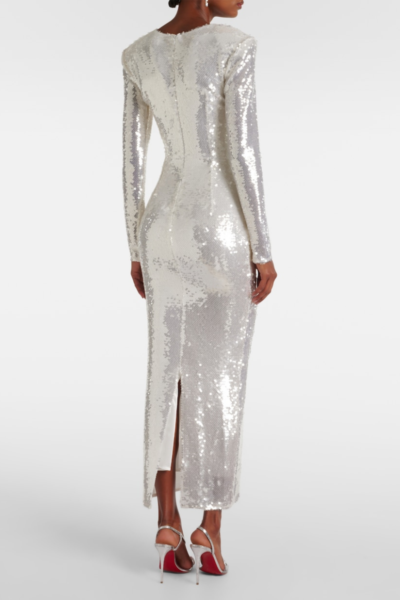 Vestido largo con recortes de lentejuelas Bellamy