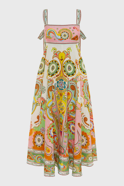 Estelle Spaghetti Paisley Maxi Dress