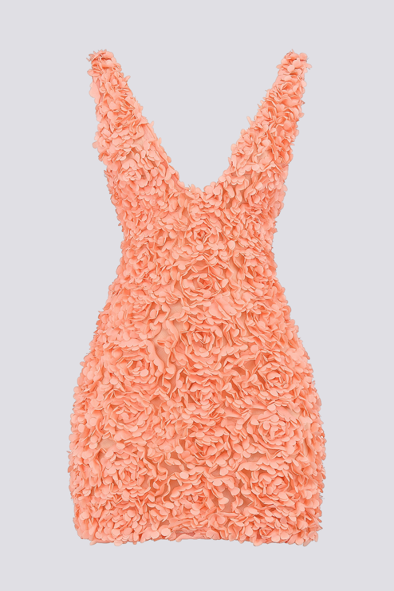Vestido mini con escote pronunciado y estampado floral de Gaëlle