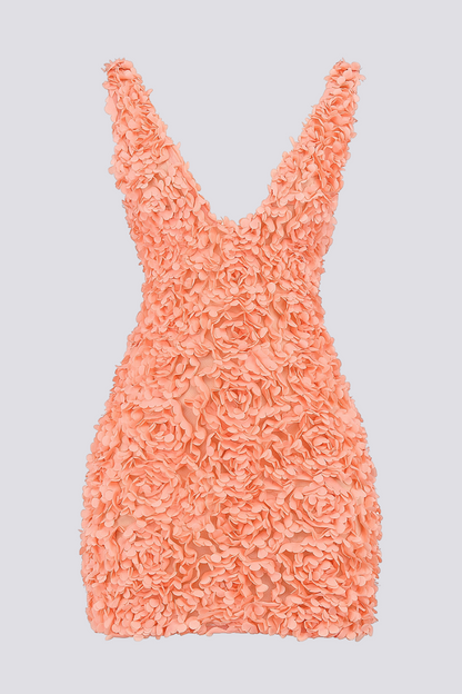 Vestido mini con escote pronunciado y estampado floral de Gaëlle