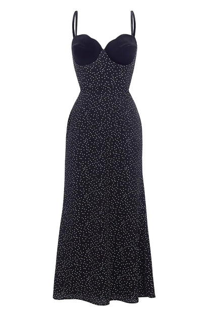 Velvet Insert Midi Dress