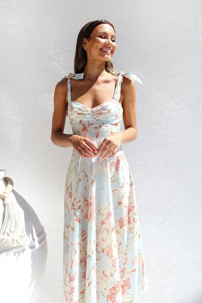 Vestido midi con tirantes estampados Beata 
