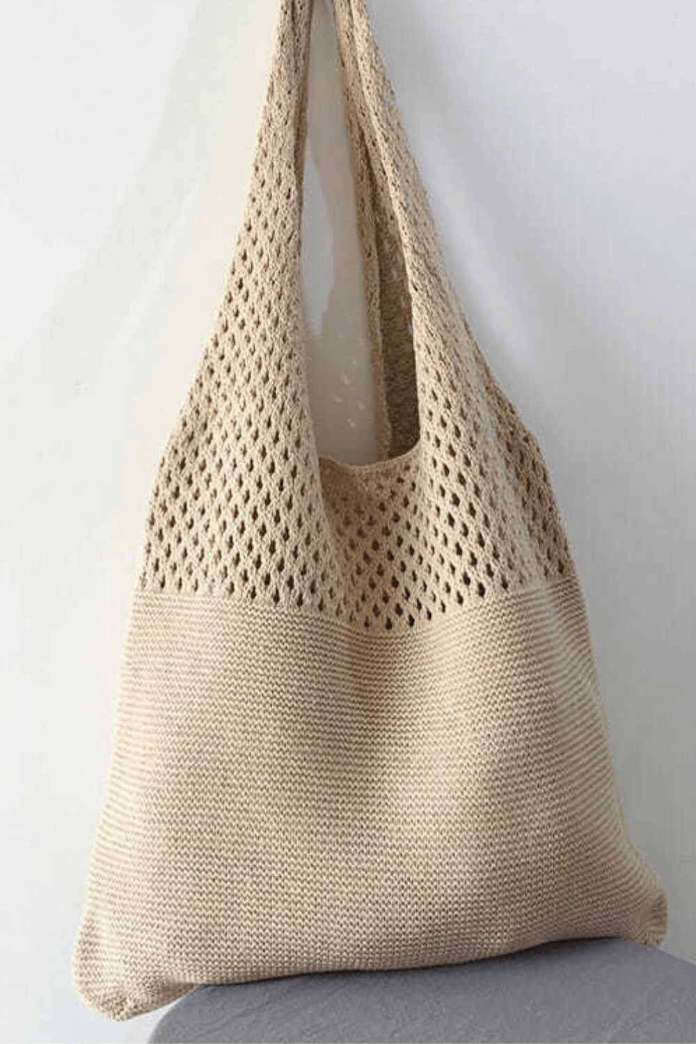 Bolsa de Praia de Crochê Fio de Malha