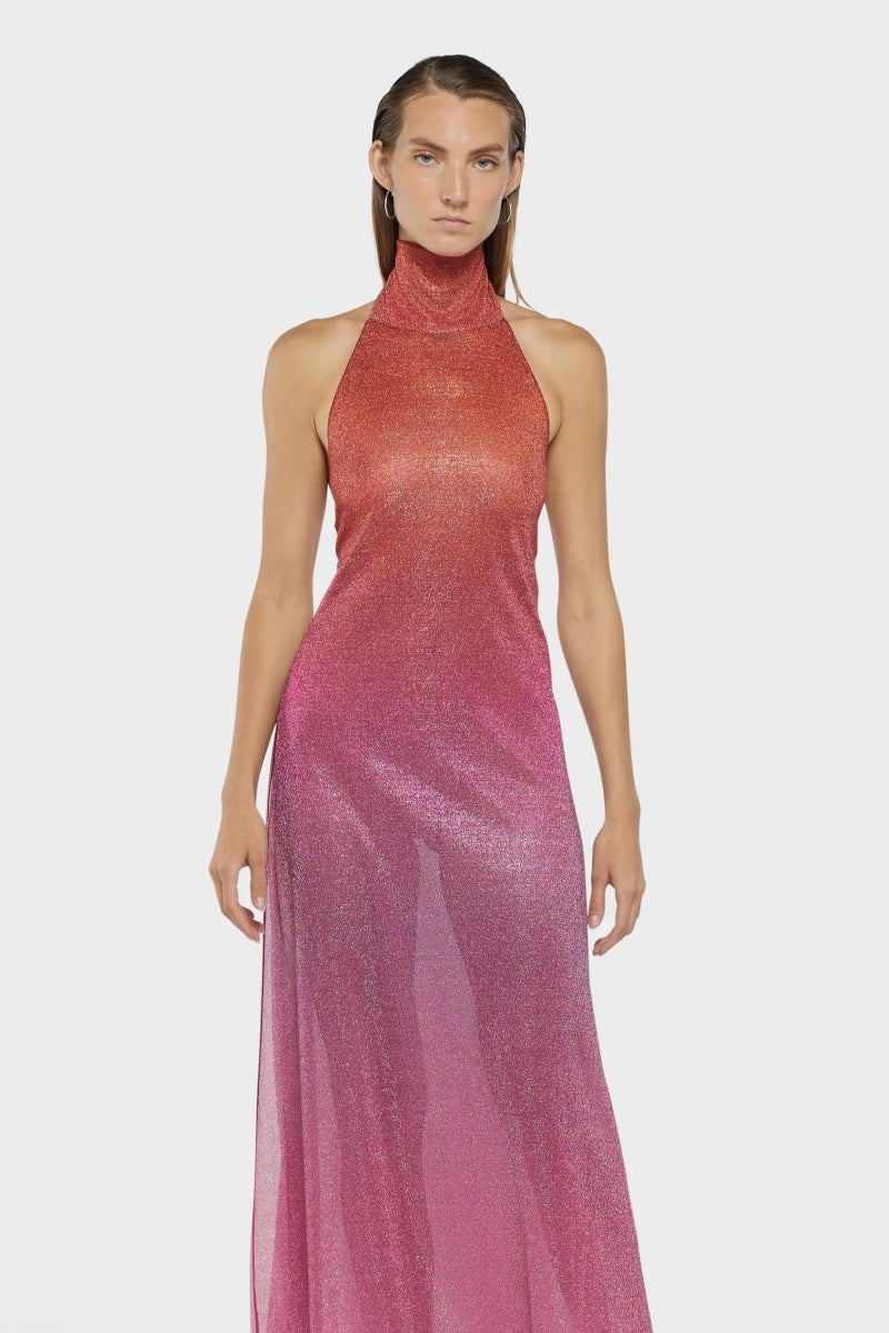 Vestido largo naranja Lumière Oséree