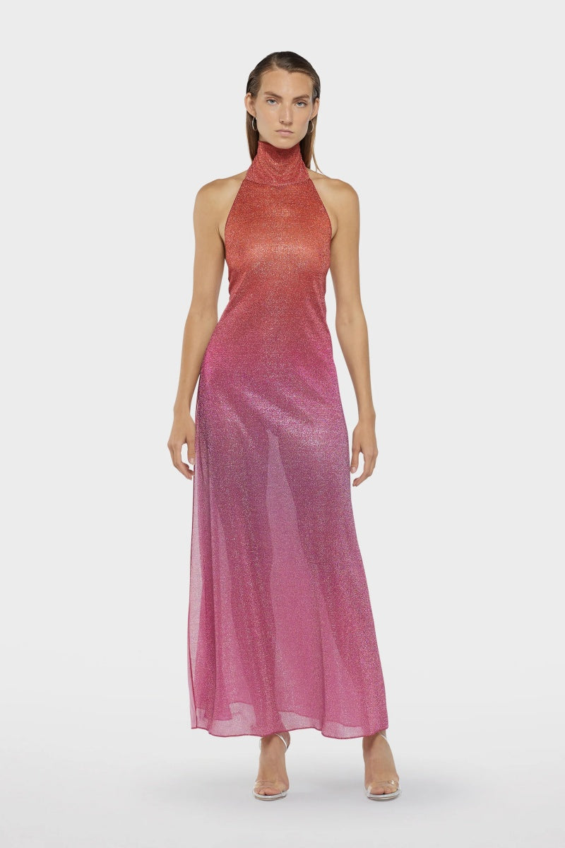 Vestido largo naranja Lumière Oséree