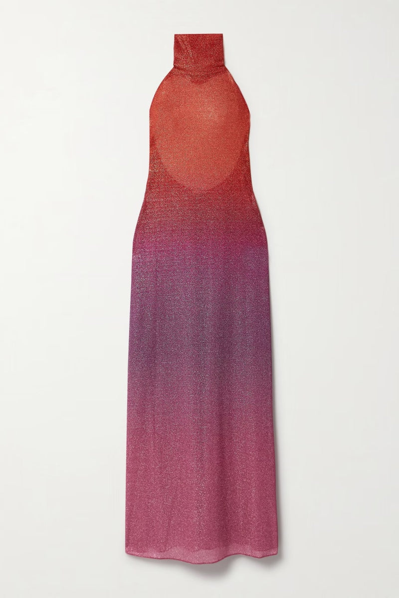 Vestido largo naranja Lumière Oséree