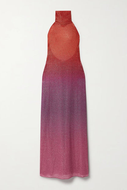Vestido largo naranja Lumière Oséree